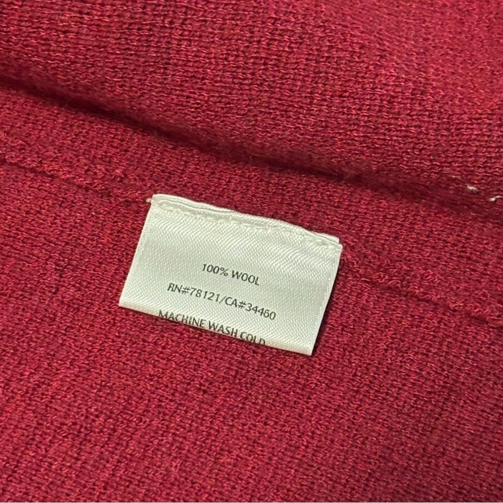 Eileen Fisher Women's Small Wool Drape Collar Knit Cardigan Berry READ - Picture 7 of 7